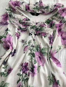 Vintage Floral Ruffle Blouse top🎀🌸
