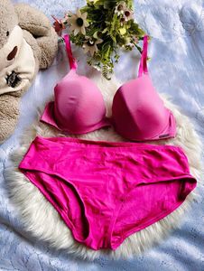 Vibrant Pink Bra & Panty Set