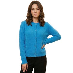 Blue Fuzzy Knit Cardigan