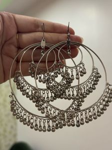Boho Hoop Earrings with Dangling Beads