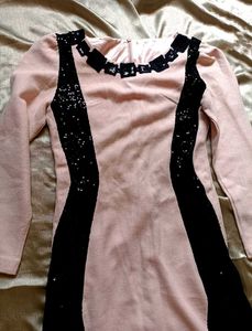 Elegant Sequin Panel Sheath Dress
