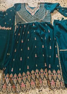 Emerald Green Embroidered Anarkali