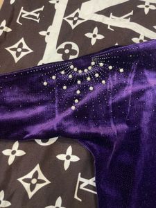 Purple Velvet Embellished Top