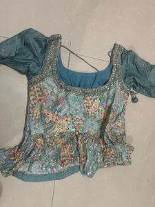 Teal Embellished Blouse