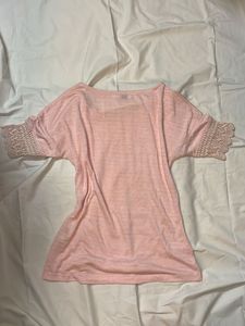 Chic Pink Lace Sleeve Top