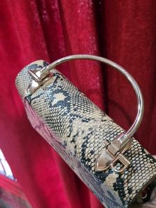 Chic Snake Print Clutch Bag