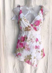 Floral Print Wrap Y2K top