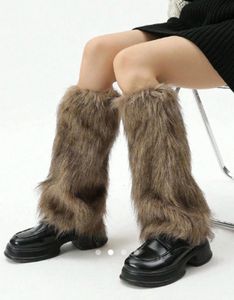 Brown Faux Fur Leg Warmers| Y2k Goth