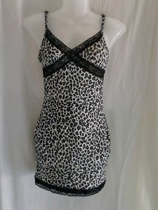 SHEIN Leopard Print Slip with Lace Trim