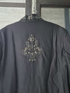 Classic Black Suit Pant with Embroidery