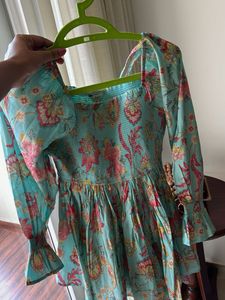 Vark Floral Print Peplum Top And Palazzo