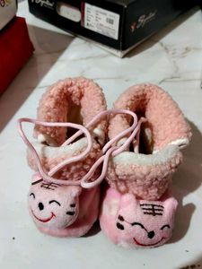 Cute Pink Cat Baby Slippers