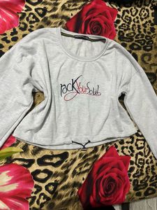 Grey Cropped Sweatshirt