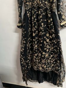 Elegant Black &amp; Gold Embroidered Suit