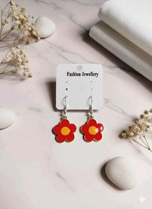 Green Flower Power Earrings