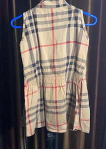 Half Sleeve Checkered Blazer