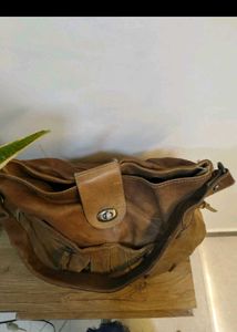Stylish Tan Leather Hobo Bag