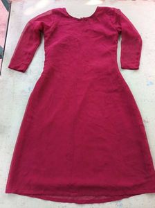 Maroon Attached Jacket Kurta and trouser (set)