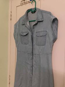Light Blue Denim Shirt Dress