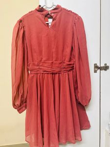 Chic Ruffled V-Neck Mini Dress