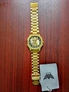 Luxury Gold Tone Skeleton Watch