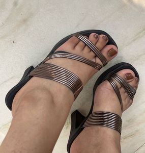 Metallic 4 inch Wedge Sandals