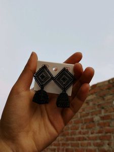 Black Jhumka Earrings