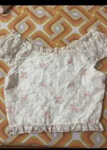 Floral button top