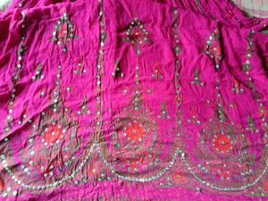 Rajasthani Pink Foil Mirror Work Skirt free size
