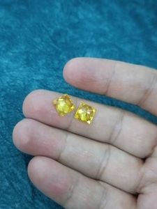 Yellow Square Stud Earrings