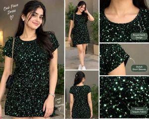 Sparkling Sequin Mini Dress L size