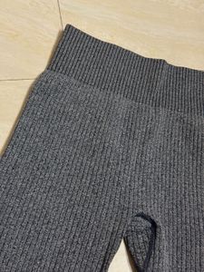 Savana Grey Ribbed Flared Pants