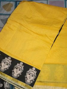 Yellow Saree with Unique Border