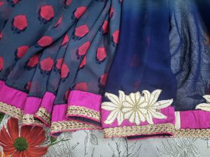 Beautiful Heavy Border Saree with Stitched Blouse