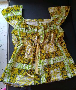 Vibrant African Print Peplum Top