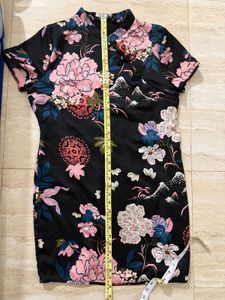 ZARA Elegant Floral Cheongsam Dress