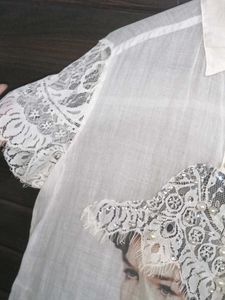 Vintage Lace &amp; Portrait Blouse