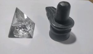 Combo Of Lord Shiva Marble Idol And Glass Pyramid