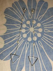 Triangle Drop Pearl Earrings