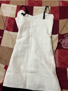 y2k white tweed mini dress