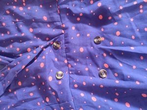 Purple Polka Dot Midi Dress