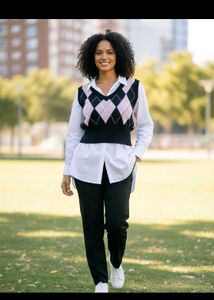 v neck half sweater