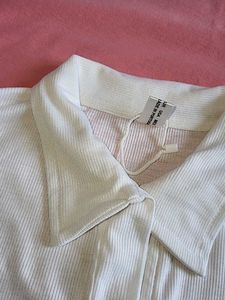 Sleeveless White Polo Top