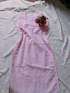Pink Chikankari Kurta ad bottom pant