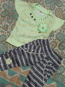Cute Girls Light Green Outfit