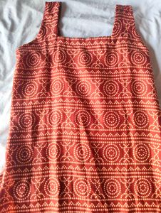 Red Ethnic Kurta with Black Skirt