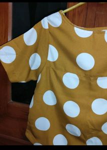 Cute Mustard Coloured Polka Dot Top
