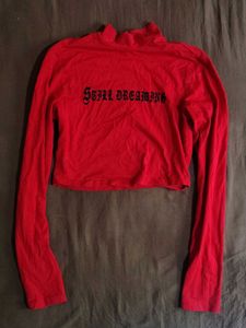 Red "Still Dreaming" Crop Top