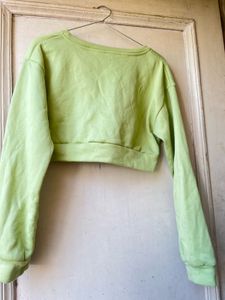 Green Cropped Sweatshirt