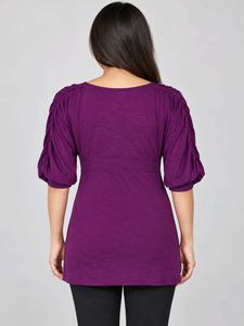 V-Neck Purple Tunic Top